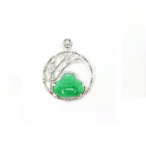 Laughing Buddha Jadeite Diamond Pendant丨笑看人生佛翡翠鑲鑽吊墜