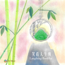 將圖片載入圖庫檢視器 Laughing Buddha Jadeite Diamond Pendant丨笑看人生佛翡翠鑲鑽吊墜
