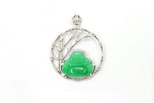 將圖片載入圖庫檢視器 Laughing Buddha Jadeite Diamond Pendant丨笑看人生佛翡翠鑲鑽吊墜
